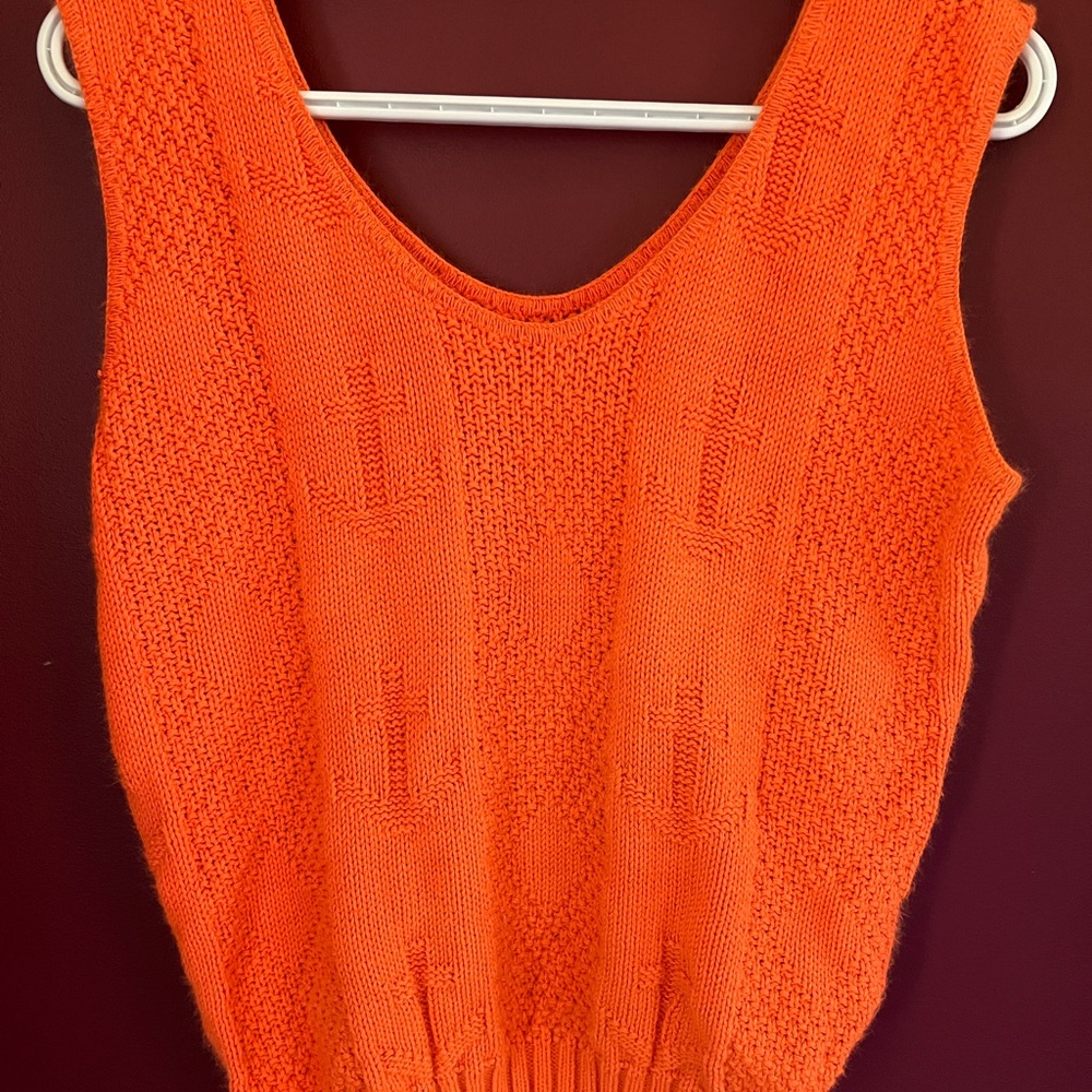 Vibrant Orange Knit Tank Top